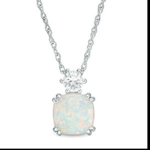 Zales Opal Necklace in Sterling Silver